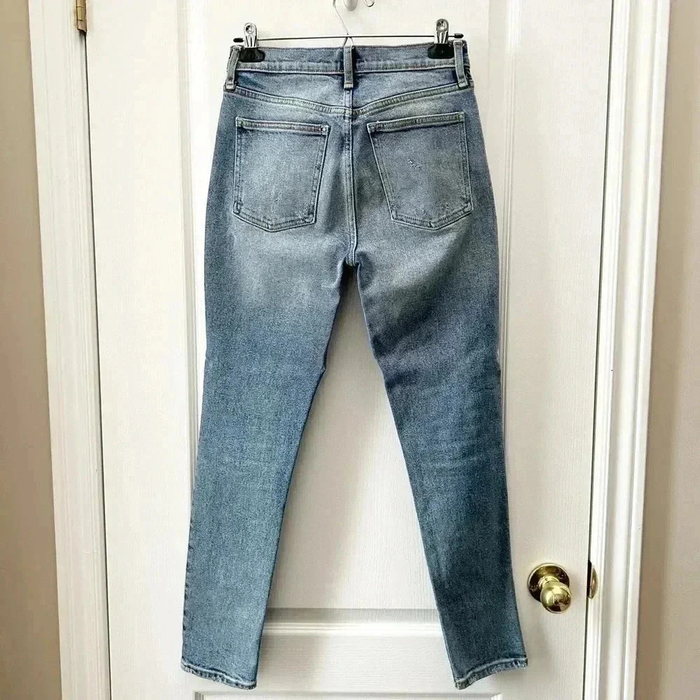 GAP High Rise True Skinny Ankle Jeans Distressed Denim Stretch Blue Size 25 - Picture 5 of 13